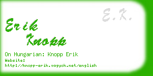 erik knopp business card